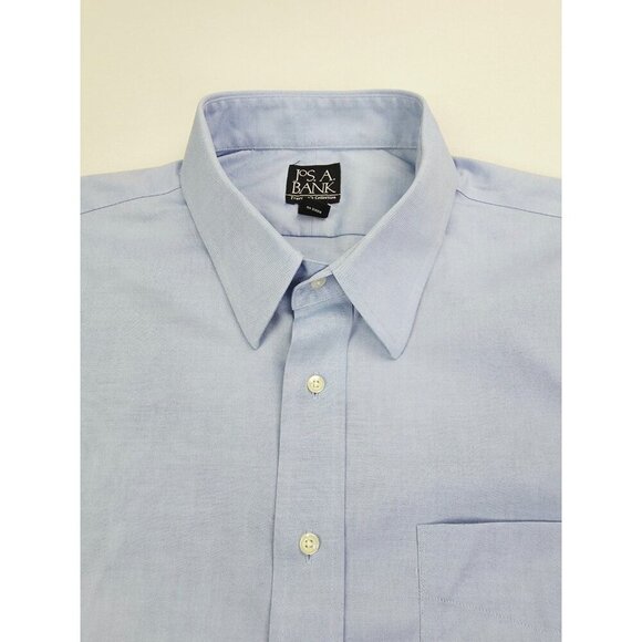 Jos. A. Bank Travelers Collection Size 18-34 Mens Blue Long Sleeve Cotton Shirt - Picture 8 of 8
